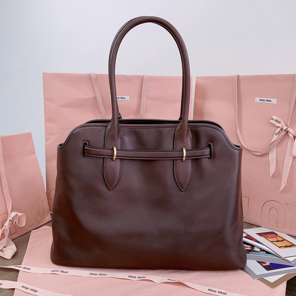 AVENTURE NAPPA BAG 40 IN CHESTNUT LAMBSKIN GOLD HARDWARE