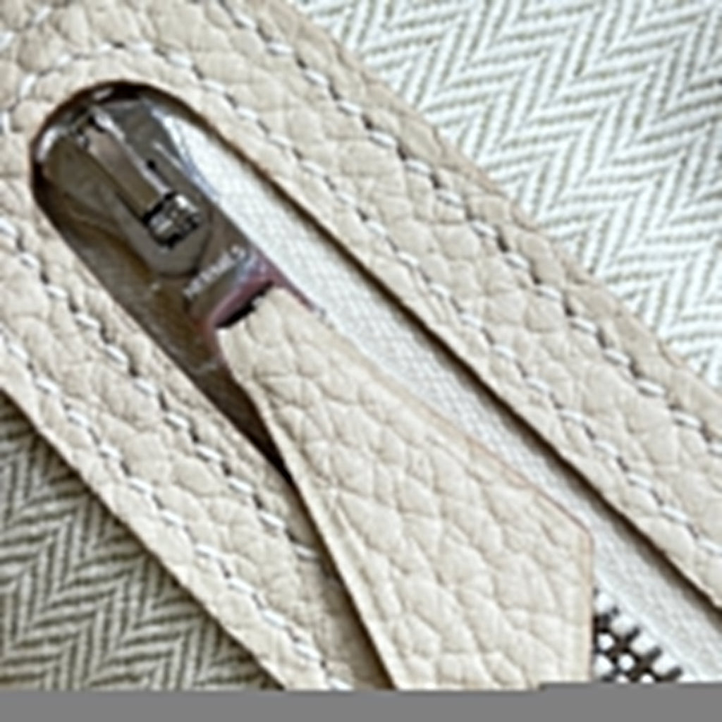 HERMES GARDEN PARTY 23CM IN OFF WHITE CALFSKIN