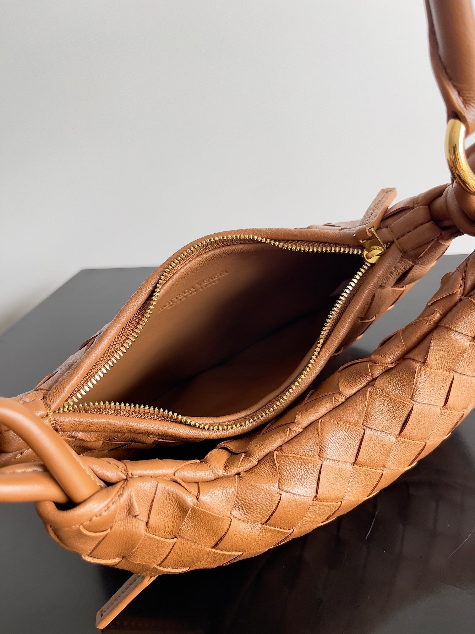 SMALL GEMELLI 24 IN BRONZE BROWN LAMBSKIN