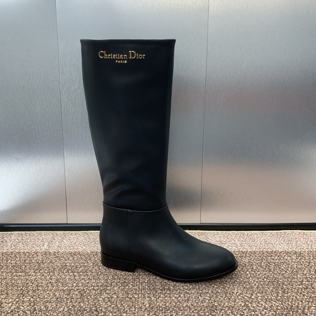 DIOR 25S D-TOWN BOOT 25MM IN BLACK SUPPLE CALFSKIN